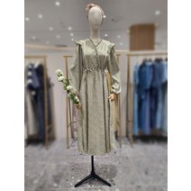 써스데이아일랜드 어깨 러플 잔꽃 프린트 원피스 (T232AOP532W)(2118751)