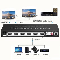8k 60hz hdmi 매트릭스 4x2 지원 hdmi 2.1 with audio edid 8k hdmi 스위치 분배기 4x2 cec arc, 미국 플러그