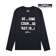 뱅뱅 뱅뱅 공용 영문 긴팔 면 티셔츠_검정_NTE25889