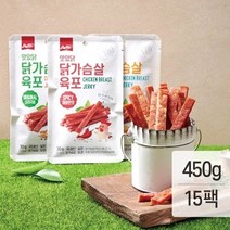 랭킹닭컴 [랭킹닭컴] 맛있닭 닭가슴살 육포 혼합 15팩(오리지널5 치즈맛5 매콤맛5)