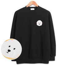 [당일출고] 미니비숑 자수 오버핏 맨투맨 (IN019)