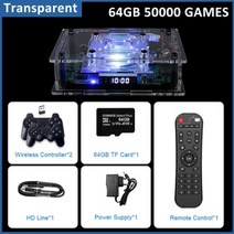 TSINGO슈퍼 콘솔 X 스 플러스 아케이 박스 듀얼 시스템 65000 게임 S905X3 C가죽 8K HD TV 비디오 플이어 PS1PSPNDSSS, 04 AU Plug, 01 64GB wireless white