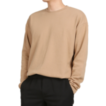 [파파브로] 남성 면 편안하고 베이직한 긴팔 티셔츠 SO-TSA-Q017-베이지