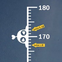 큐데코 심플 키재기 스티커 8종, 04.귀요미 키재기-화이트*화살표