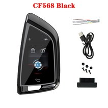 스마트차키 차키복사 범용 스마트 원격 자동차 키 LCD 키리스 엔트리 BMW 벤츠 아우디 도요타 혼다 기아용 영어 한국어 터키어 CF568 스타일 수정, Korean+CF568 Black