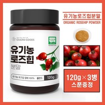 유기농 오가닉 로즈힙 퓨레 분말 폴란드산 100% 가루 파우더 로즈힙 열매 추출분말 장미열매 로즈힙 차 쥬스 티 고함량 비타민C 라이코펜 추천 홈쇼핑 ORGANIC ROSEHIP, (3병), **영에버그린**유가농로즈힙 120g (스푼증정)