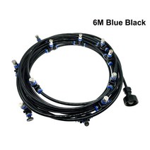 미니스프링쿨러 분수호스 점적호스 고추지지대 저압 6mm 미스트 시스템 18m 26pcs 노즐 미스트 포깅 세트 정원 야외 온실 식물 냉각수 분무기, 6m 블랙 블루