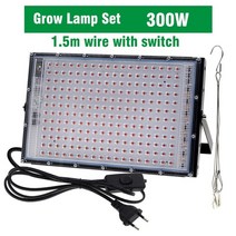 식물등 스탠드 50w 100w 200w 300w led 성장 빛 전체 스펙트럼 phyto 램프 220v 투광 조명 실내 꽃 텐트 growbox 수경법, 플러그 포함 300w