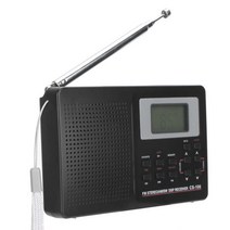 라디오 효도 휴대용 FM 미니 FM/AM/SW/MW/LW/TV 수신기 디지털 시계 이어폰 스테레오 수신기와 전체 밴드, 한개옵션0
