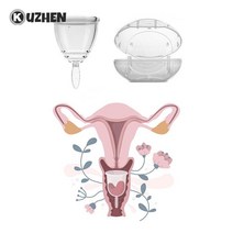 생리컵 생리컵추천 위생생리컵 투명 생리 컵 누출 방지 여성 생리 컵 용 실리콘 여성 위생 여성 건강 관리 제품, 사이즈 m
