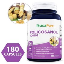 NusaPure Policosanol 폴리코사놀 100mg 180베지캡슐, 180개입, 180캡슐