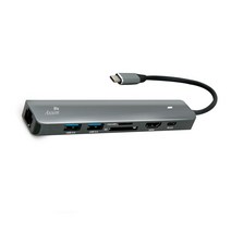 7in1 C타입 멀티 허브 100W PD 고속충전 데이터 전송 SD TF 4K HD HDMI 지원 기가 랜 인터넷 연결 스마트폰 태블릿 패드 노트북 맥북 닌텐도 넷블릭스 TV 보기