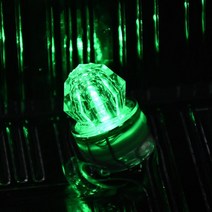 집어등 야간 수중 낚시 라이트 휴대용 고출력 10개 미니 ABS 방수 심해 LED 인공 다이아몬드 다목적 깜박이 미끼 오징어, 04 green
