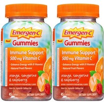 Emergenc 구미 지원 비타민 C 500mg 오렌지 귤 라즈베리 45개2팩, [01] 45개2팩