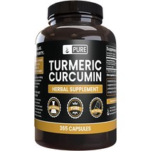Pure Original Ingredients 강황 커큐민 365 마그네슘 또는 쌀 필러 없음 항상 퓨어함 환경 인증, [01] 365개(1팩)