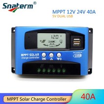 태양광 충전 컨트롤러 MPPT 30A 40A 50A 60A 100A 12V/24V 전지 패널 배터리 레귤레이터 듀얼 USB 5V2A 가, 02 40A_01 12V 24VAUTO