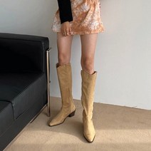 가죽롱부츠 니하이부츠 편한 스판삭스 유행 공연 여성부츠 하체비만 따뜻한 사이하이 가을