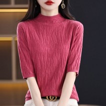 골지 반팔 크롭 니트 오프숄더 티 케이블 세미 여름 슬림 스트레이트 풀오버 여자 캐주얼 라운드넥 화이트 블랙 스웨터