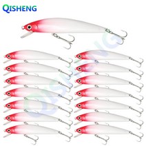 [QISHENG] 플로팅 미노우 하드베이트 배스미노우 루어낚시 쏘가리 서스펜딩 15개입/세트, 하얀 레드 헤드, BJ-6.9g