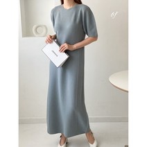 가을 슈퍼파인 메리노울 롱 홀가먼트 니트 원피스 / ov 퍼프 라이아 간절기 겨울 봄 베이지 블루그레이 블랙