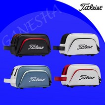 타이틀리스트 엘리트 골프파우치 투지퍼 방수 파우치 볼주머니 손가방, 화이트블랙 (TA23EPPSK-10)