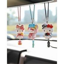 식객매점 키티 룸미러걸이 차량용 장식걸이 자동차 장식 악세사리 새차선물, 1개, 핑크