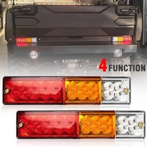2pc 20 led 트레일러 리어 테일 라이트 턴 시그널 리버스 스톱 브레이크 런닝 램프 트럭 rv utv camper caravan lorry boat tipper, 없음