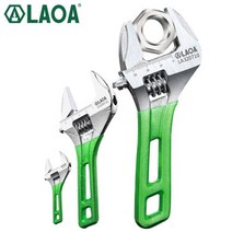 몽키스패너 LAOA-원숭이 렌치 라이트 조절 가능한 스패너 HCS 소재 레이저 스케일 고무 래핑 원숭이 숏 핸들, 6 inch and 8 inch