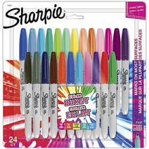 Sharpie 컬러 버스트 24 개 세트 중자 유성 펜 마커 컬러 펜 세트 아트 일러스트 색칠하기놀이 그리기 스케치 장식 입학 입원 준비 카드 Sharpie カラーバースト 24本セ