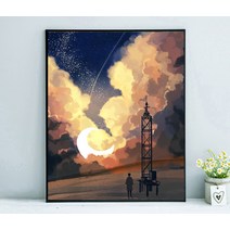 비가토 DIY 채색 로맨틱 풍경 홈 장식 그림 유화 그리기, VXK07_50X70 내부프레임_DIY 세트