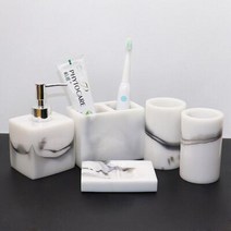 호텔 욕실 수지세트 욕실 액세서리 세트 수지 소재 비누 디스펜서 칫솔 홀, 5 Pieces Set A