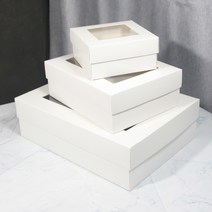 핌스토리 화이트 크라프트 블랙 종이상자 선물상자 모음전1, 화이트 창문형(대)