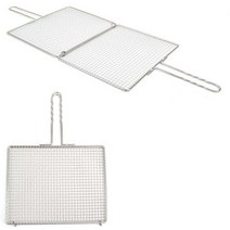 1p 캠핑용불판 그릴 불판 겹석쇠 초벌구이 스텐 석쇠, 스텐 영업용 겹석쇠 소 33x26cm