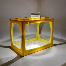 아크릴 어항 수조 크리 에이 티브 LED 조명 작은 물고기 탱크 데스크탑 싸우는 미니 열대어 수족관 아크릴