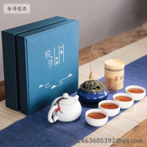 다도세트 보이차 다기세트 공부차 다기 선물세트SC 뉴타임즈 K718S500, 납판 선물세트 - [아광백]