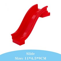 블록 놀이 공원 사다리 그네 액세서리 큰 입자 회전 목마 큰 건물 어린이 벽돌 조립 호환 장난감 선물, 슬라이드 레드