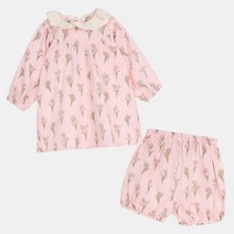 치크 유아 러블리 베베 튤립 원피스 (보넷+블루머) CKMS22S1G