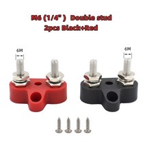 듀얼퓨즈 유리관휴즈 M6 M8Terminal 블록 스터드 5/16 "1/4" 버스 바 포지티브 네거티브 헤비 듀, 03 Style B M6 Red Black