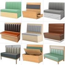 소파 업소용 북박이의자 미용실 노래방 의자 북박이, 하늘색 스타일 60 사용자 정의 가능