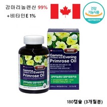 식약처인증 감마리놀렌산 달맞이꽃 종자유 오메가6 효능 추천 GLA 중년 여성 혈행건강 PMS 월경 전 증후군 갱년기 피부 도움 180캡슐, 180캡슐 x1, 1개