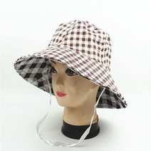 체크 패턴 농부 모자 햇빛가리개 자외선 차단 농모 과수원 농사 작업 야외 모자