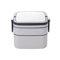1100ml 휴대용 2 층 건강한 도시락 상자 식품 용기 전자 레인지 점심 칼 붙이 포함, [01] 1100ml, [02] 2