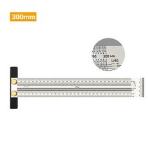 고정밀 스케일 180-400mm T 형 구멍 눈금자 목공 마킹 게이지 스테인레스 스틸 목공 측정 눈금자, 금