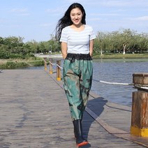 방한 낚시 남자 여자 옷 바지 부츠 반신 방수 안티 마모 넘어지는 바지 허리동계 겨울, eu 38 부츠, 그린 카모