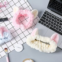 리브이마켓 고양이 세안 헤어밴드 세수 세면 머리띠, 1개, 그레이