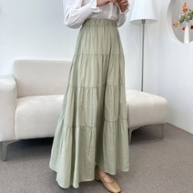 캉캉 플레어 면 롱 맥시 시원한 냉장고 스커트 5col