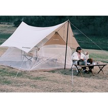 black deer 타프 메쉬스크린 헥사 캠핑 모기장 타프스크린 그늘막, 4.5mx5.5m아이보리+2.5m철+못