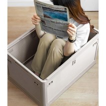 우드상판 전면오픈 차박 캠핑 폴딩박스 트렁크 의류보관 아웃도어 취사도구 텐트용품 간편수납, 1개, 우드커버 리빙박스  143L 화이트