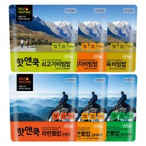 이지밥 핫앤쿡 발열도시락 6종 세트 전투식량 찬물만 부어 바로먹는 비상식량 캠핑 여행음식 즉석조리식품, 6개, 110g