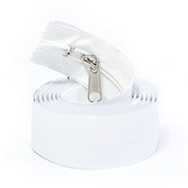 PVC 창문 방풍비닐 커튼 방한비닐 두꺼운비닐 텐트 우레탄창 바람막이 맞춤재단 뽁뽁이 문풍지 베란다 우풍차단, 부자재, 8_3 이지업 접착식 지퍼 200cm-화이트